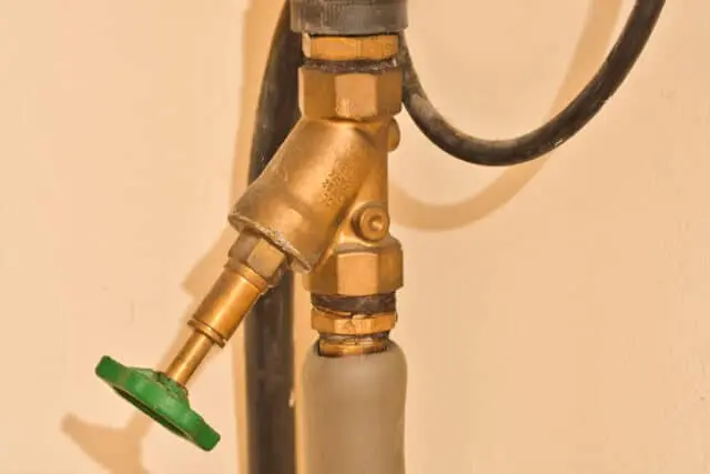dusty water pipe shut-off valve
